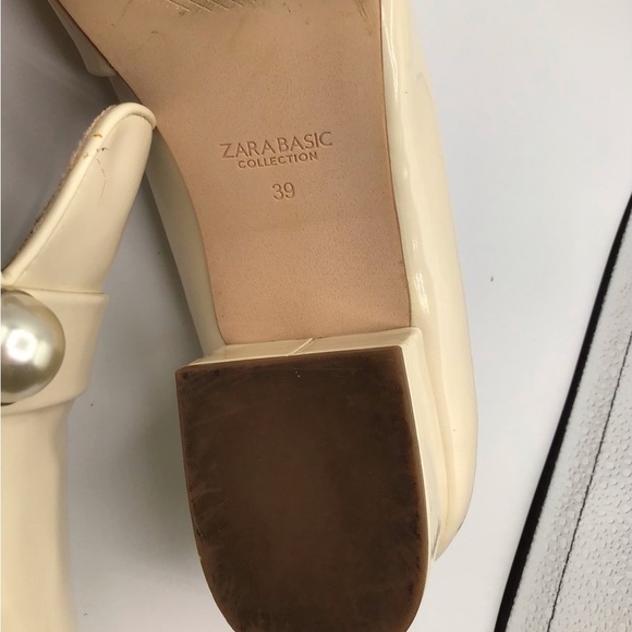 Zara Basic Collection Shiny Cream Women’s Shoes - Size US8 - EU 39 - Pre-loved - Picture 3 of 10